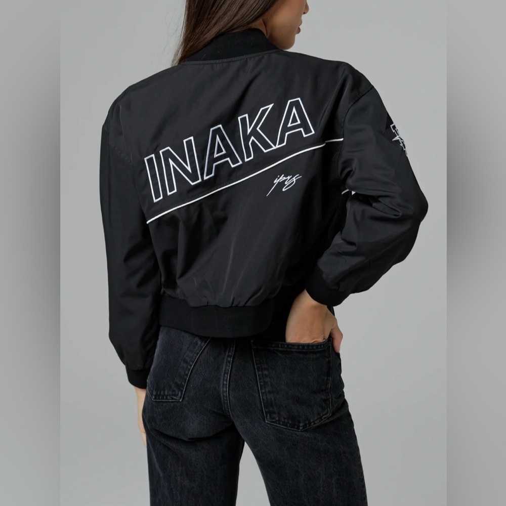 Inaka Power Bomber Jacket - Black sz medium - Picture 2 of 7